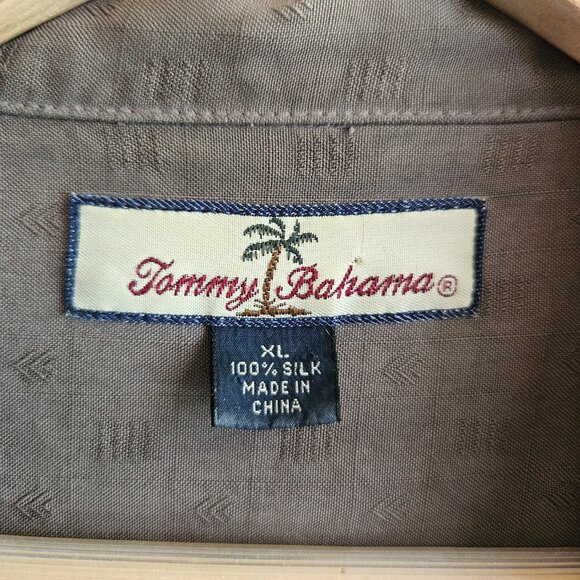 Tommy Bahama Silk Button Down Short Sleeved Shirt  Mens XL Relax Fit Brown - Picture 5 of 14